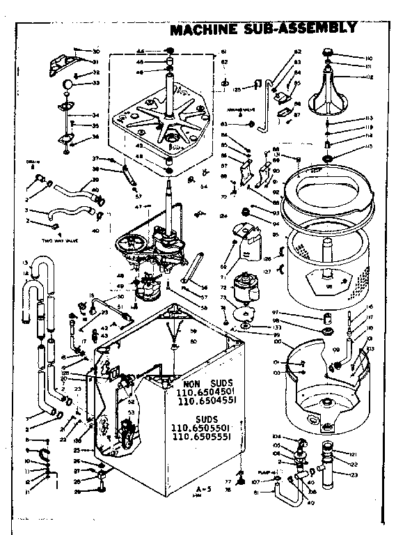 Kenmore 1106505501 machine sub-assembly diagram