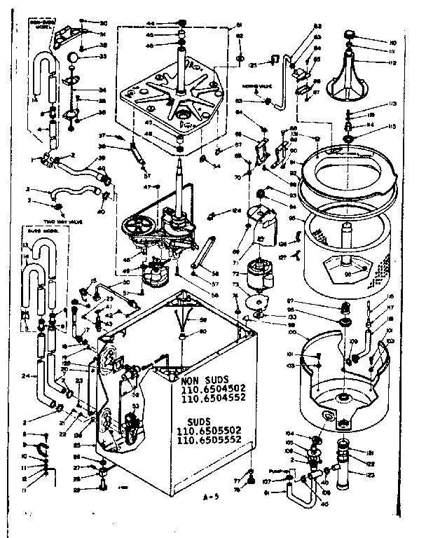 Kenmore 1106505552 machine sub-assembly diagram