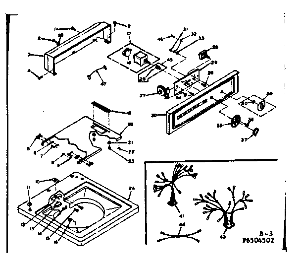 Kenmore 1106505552 top and console diagram