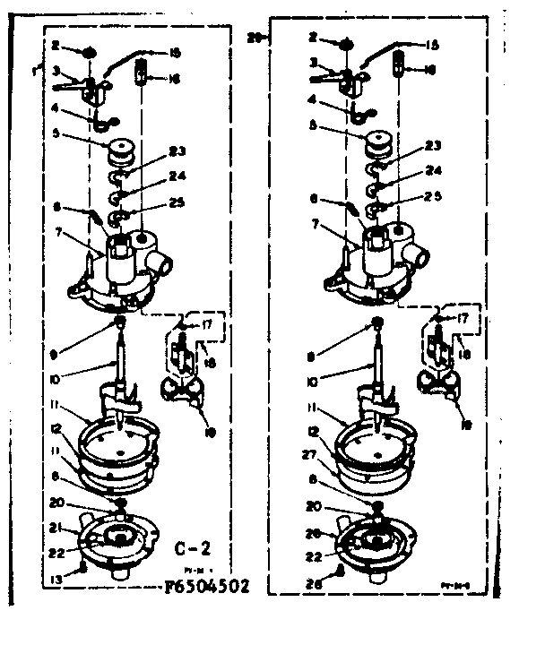 Kenmore 1106505552 pump assembly diagram