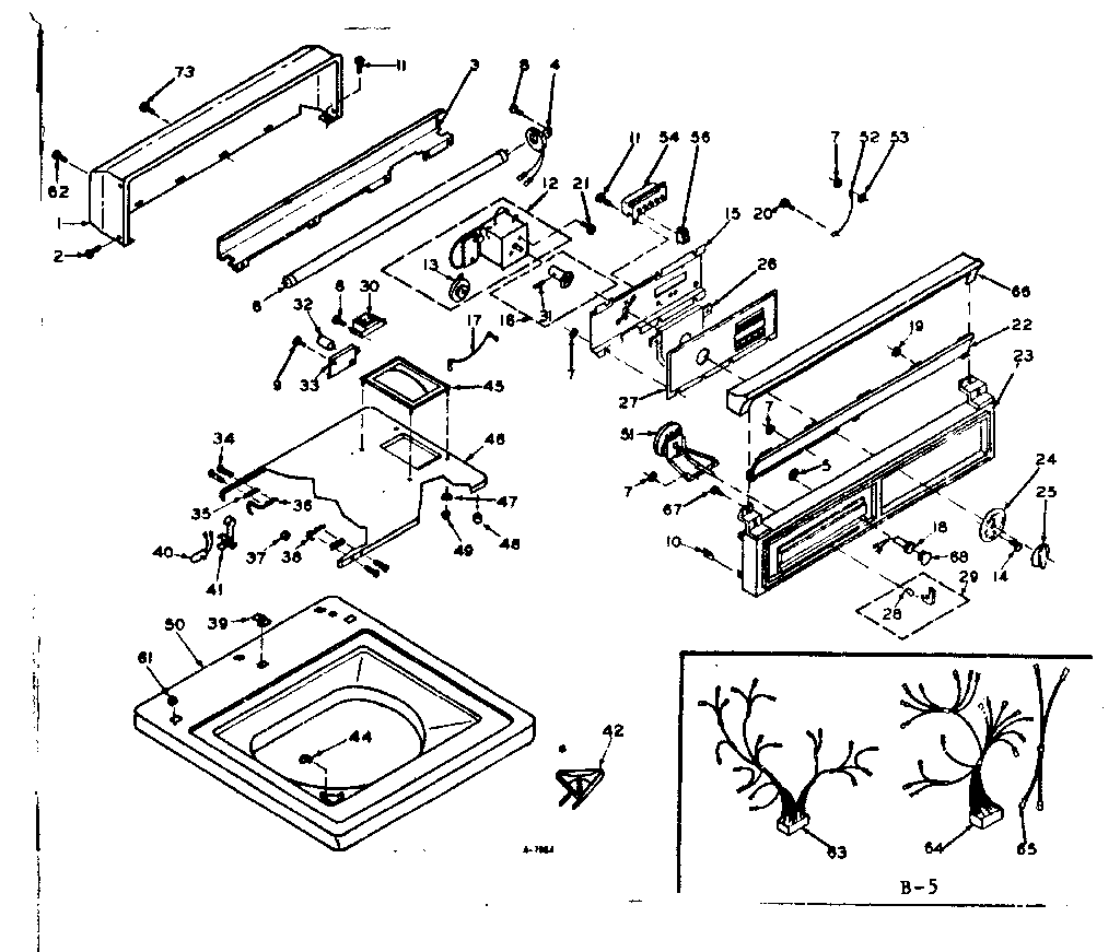 Kenmore 1106504802 top and console diagram
