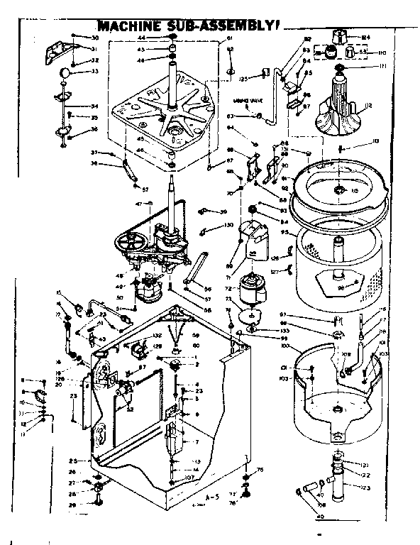 Kenmore 1106504805 machine sub-assembly diagram