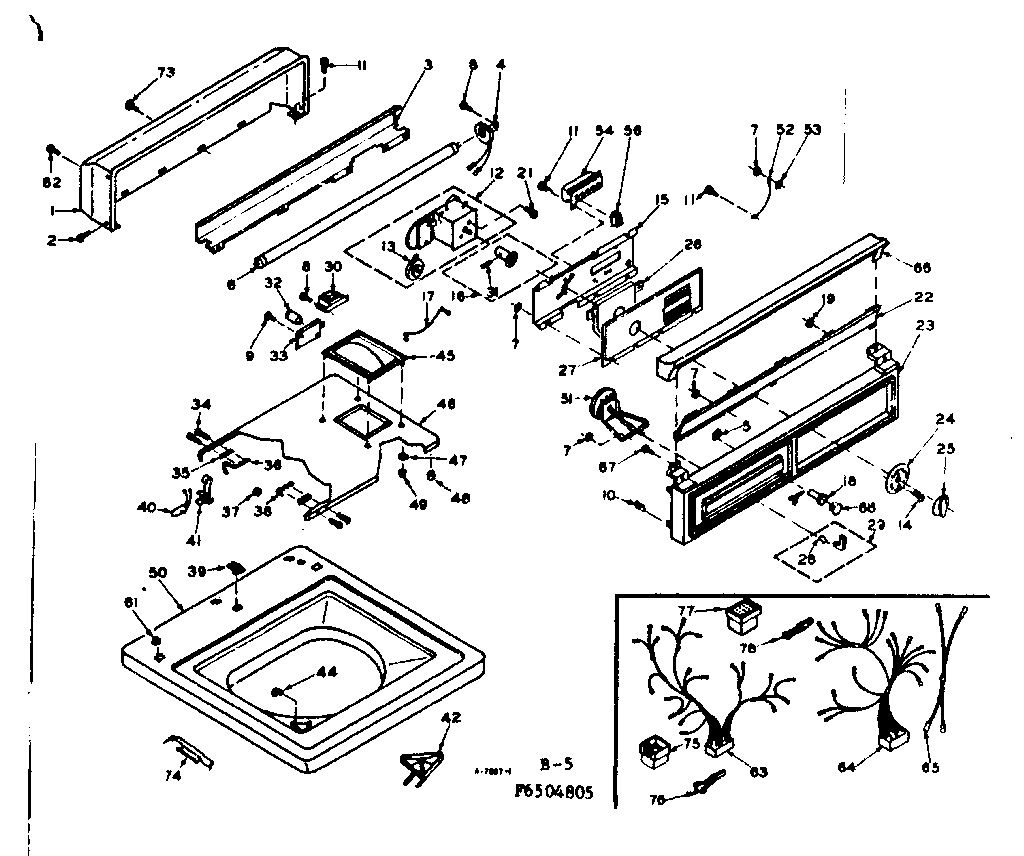Kenmore 1106504805 top and console assembly diagram