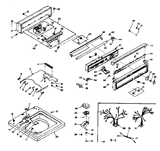 Kenmore 1106505900 top and console diagram