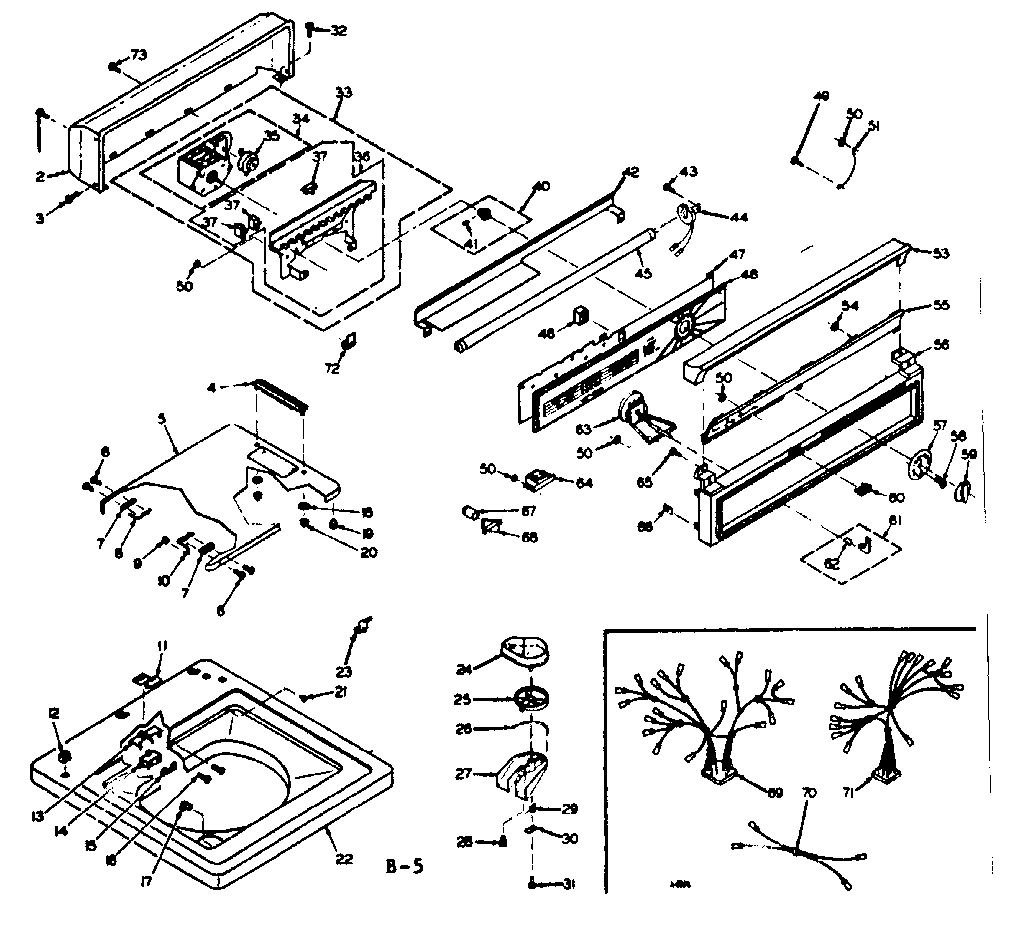 Kenmore 1106505901 top and console diagram