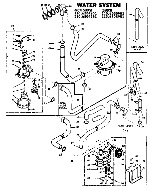 Kenmore 1106505901 water system diagram