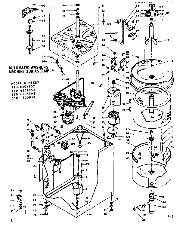 Kenmore 1106505952 machine sub-assembly diagram