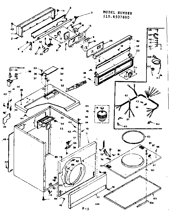 Kenmore 1106507800 machine sub-assembly diagram