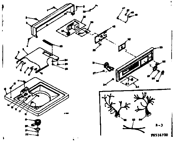 Kenmore 1106515750 top and console diagram