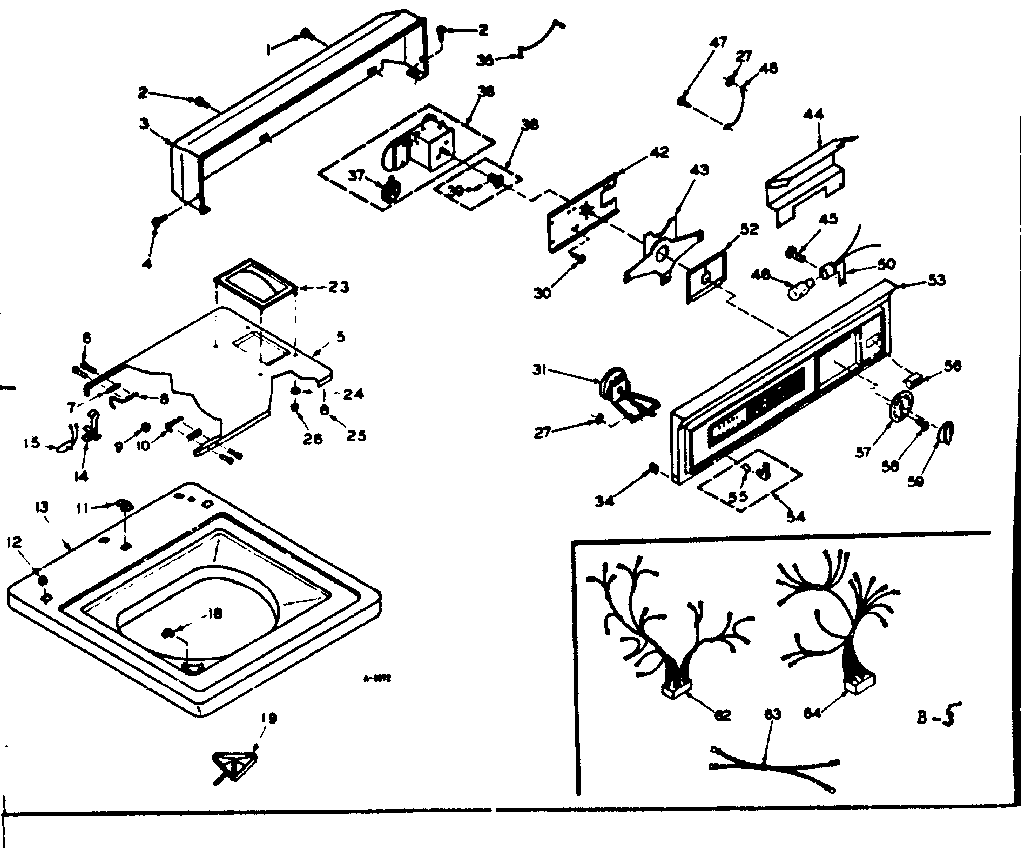 Kenmore 1106514710 top and console diagram