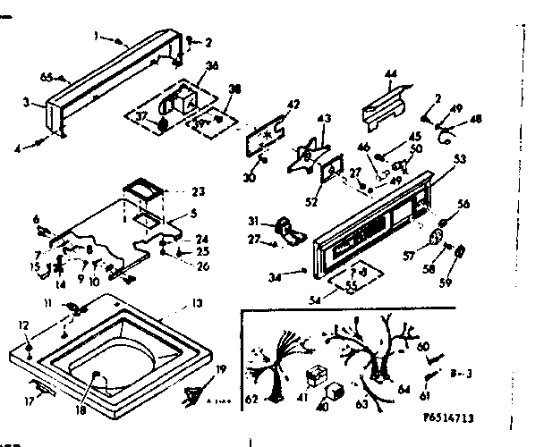 Kenmore 1106514713 top and console assembly diagram