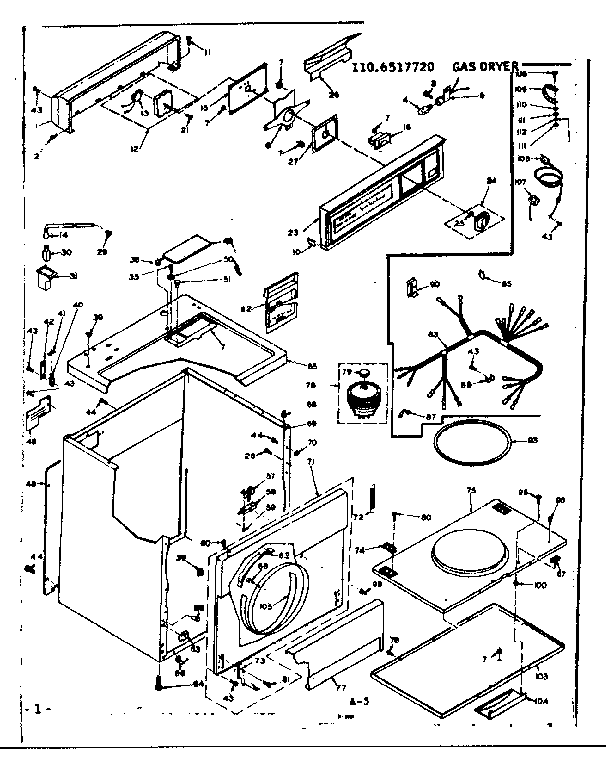Kenmore 1106517720 machine sub-assembly diagram