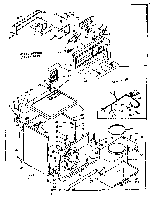 Kenmore 1106518740 machine sub-assembly diagram