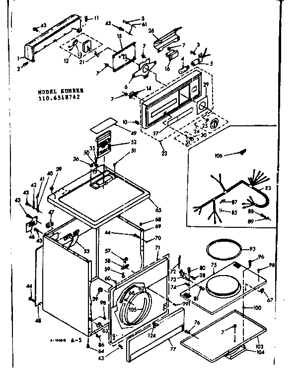 Kenmore 1106518742 machine sub-assembly diagram