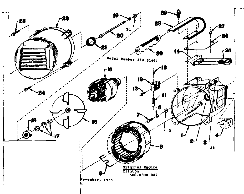 Craftsman 58031491 stator assembly diagram