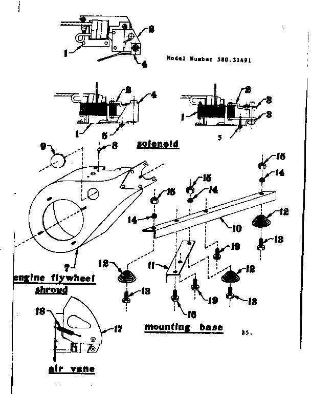 Craftsman 58031491 coil and solenoid assemblies diagram