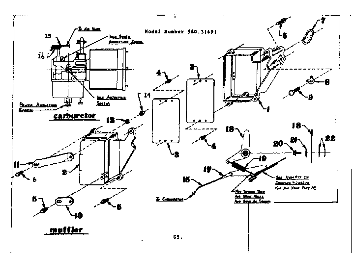 Craftsman 58031491 muffler assembly diagram