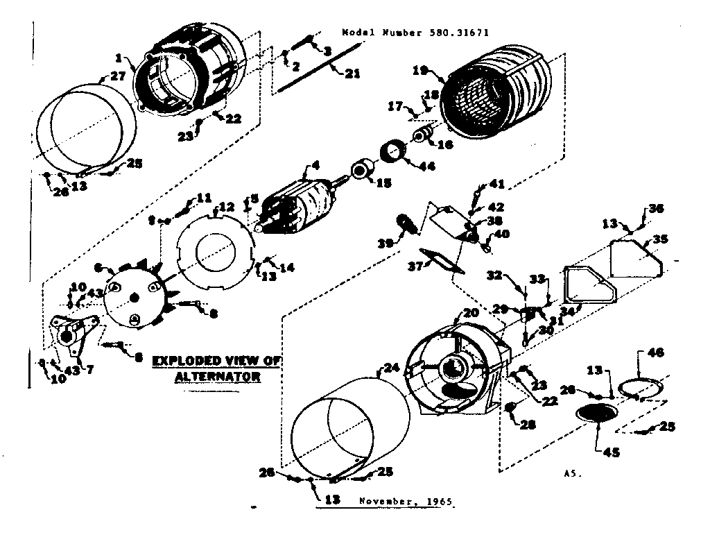 Craftsman 58031671 stator assembly diagram