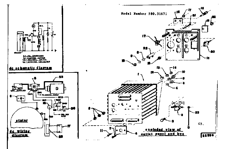 Craftsman 58031671 outlet panel and box diagram