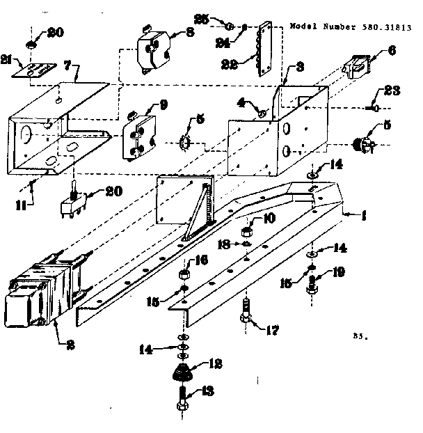 Craftsman 58031813 mounting base diagram