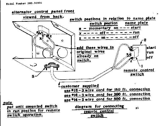 Craftsman 58031831 connecting remote control switch diagram