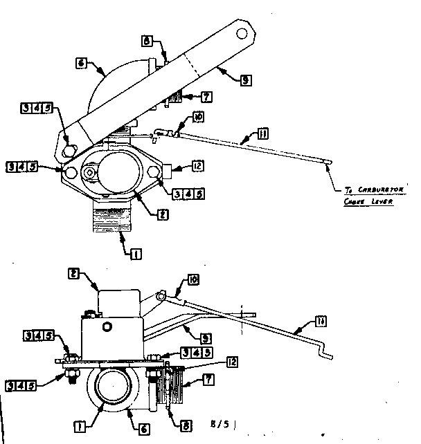 Craftsman 58031891 choke assembly diagram