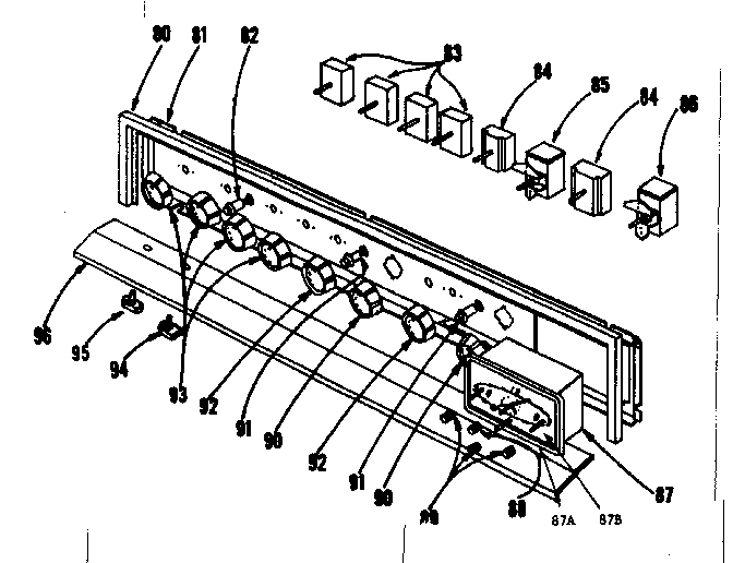 Kenmore 101903610 control panel section diagram