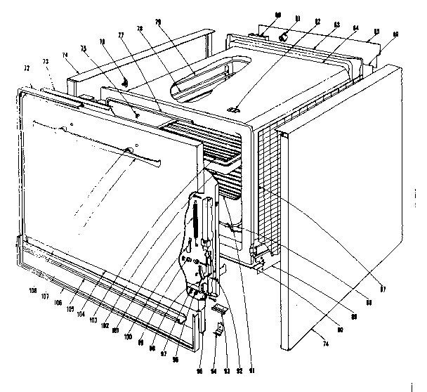 Kenmore 101913635 lower oven section diagram