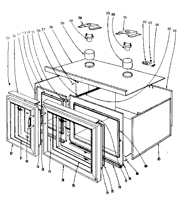 Kenmore 101905610 oven structure section diagram