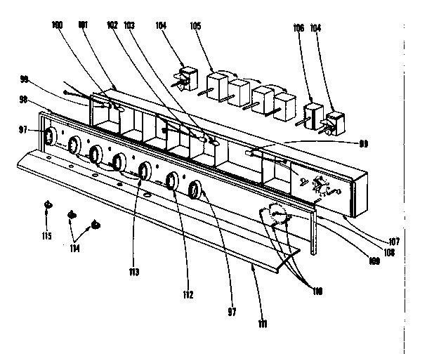 Kenmore 101905610 control panel section diagram