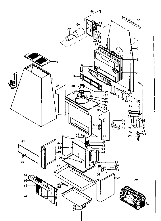 Kenmore 56231000 functional replacement parts diagram