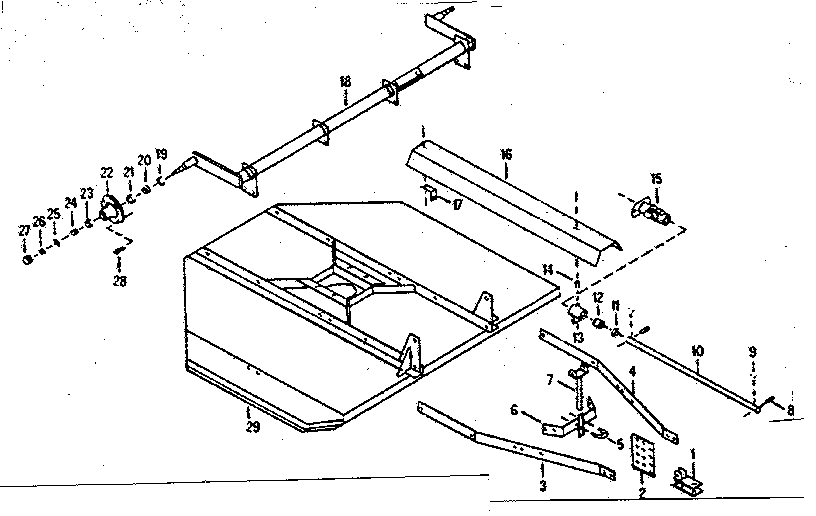 Craftsman 74778552 pull type shroud, axle & drawbar diagram