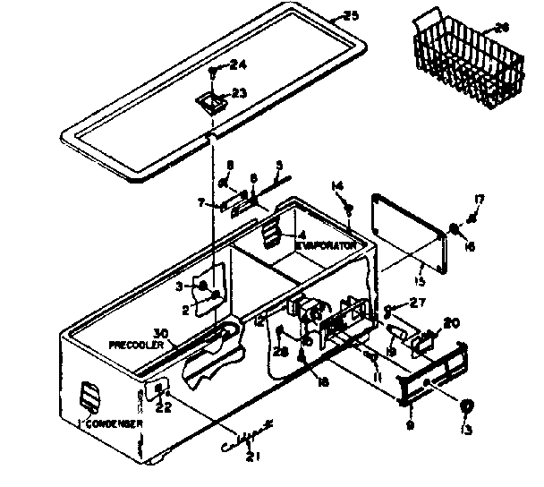 Kenmore 1986015211 freezer cabinet diagram