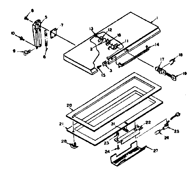 Kenmore 1986015211 door parts diagram