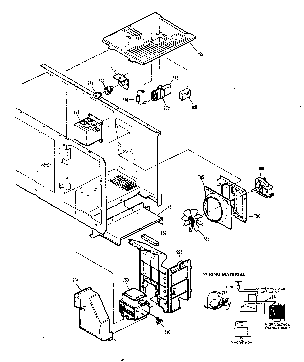 Kenmore 3639878810 microwave power supply parts diagram
