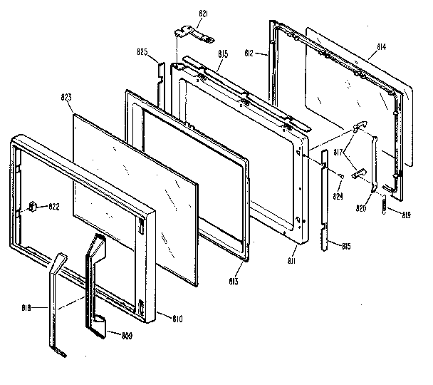 Kenmore 3639878810 microwave oven door diagram