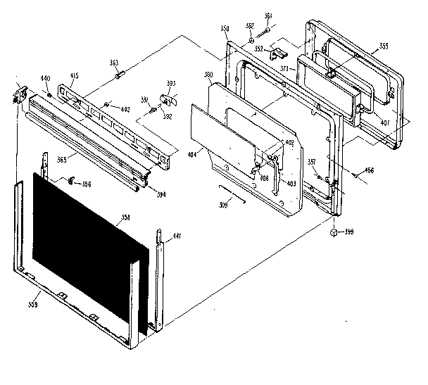 Kenmore 3639878810 lower oven door diagram