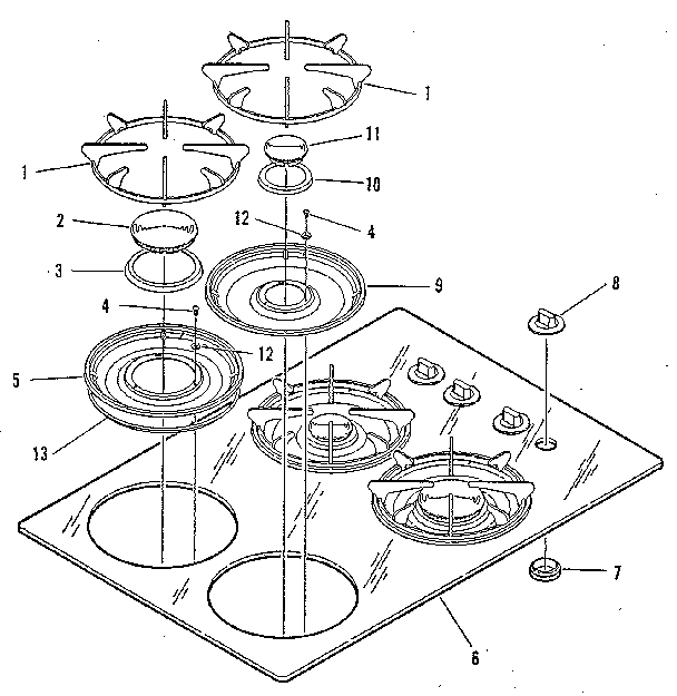 Kenmore 9113378810 main top section diagram