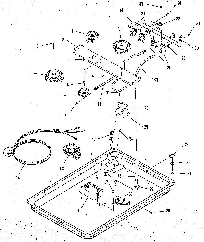 Kenmore 9113378810 burner section diagram