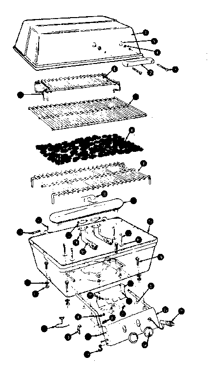 Kenmore 10451 grill and burner section diagram