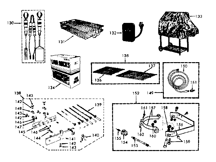 Kenmore 10451 optional accessories diagram