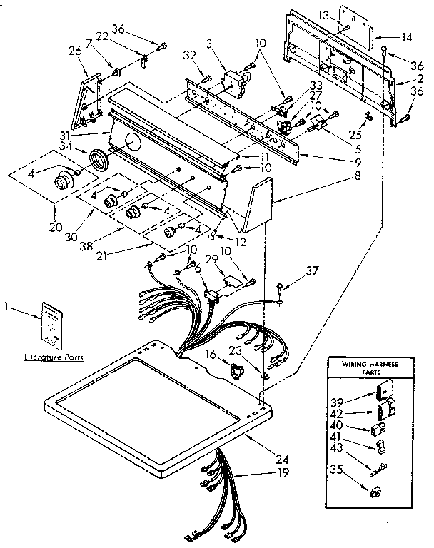 Kenmore 11086984300 top and console diagram