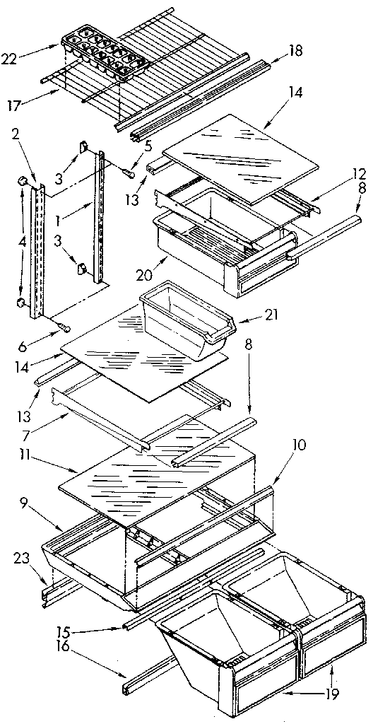 Kenmore 1068688810 shelf diagram
