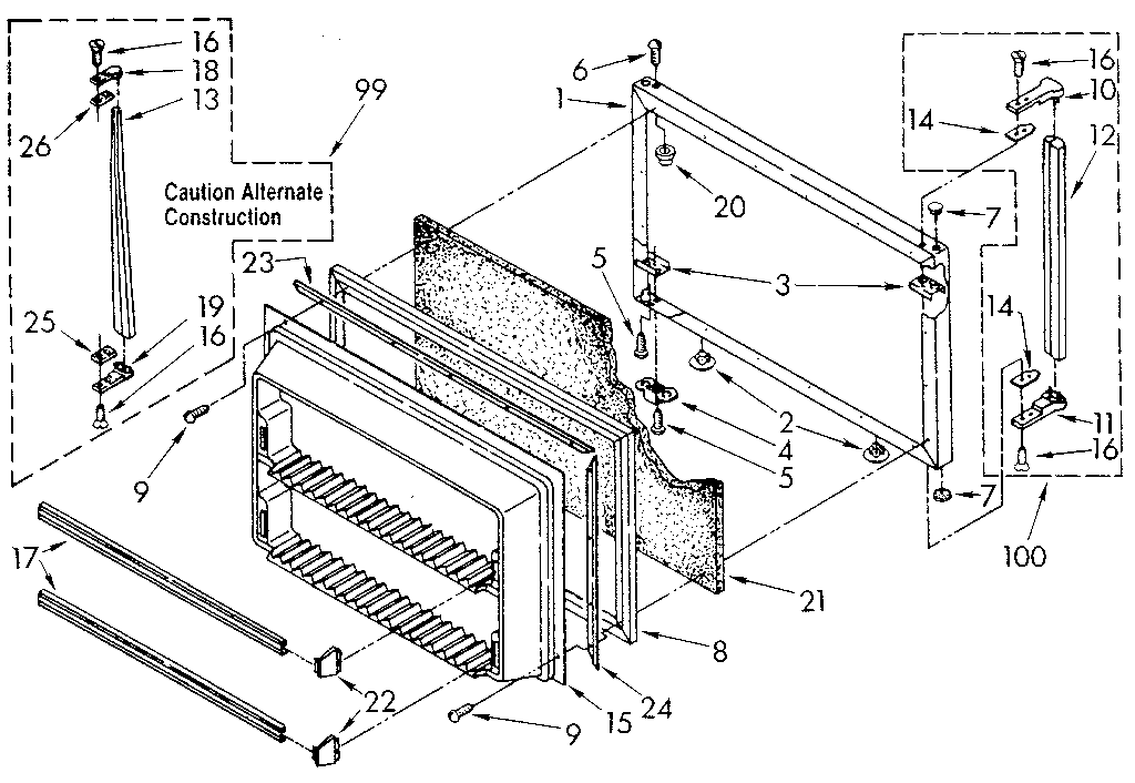 Kenmore 1068688810 freezer door diagram