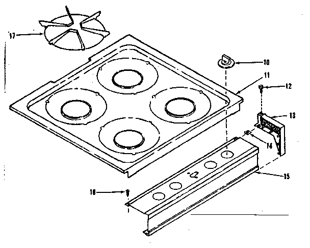 Kenmore 1197108311 main top diagram