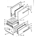 Kenmore 1197118311 oven door and broiler sections diagram