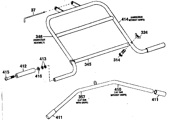 DP 15-3500A-WALL UNIT handlebar assembly diagram
