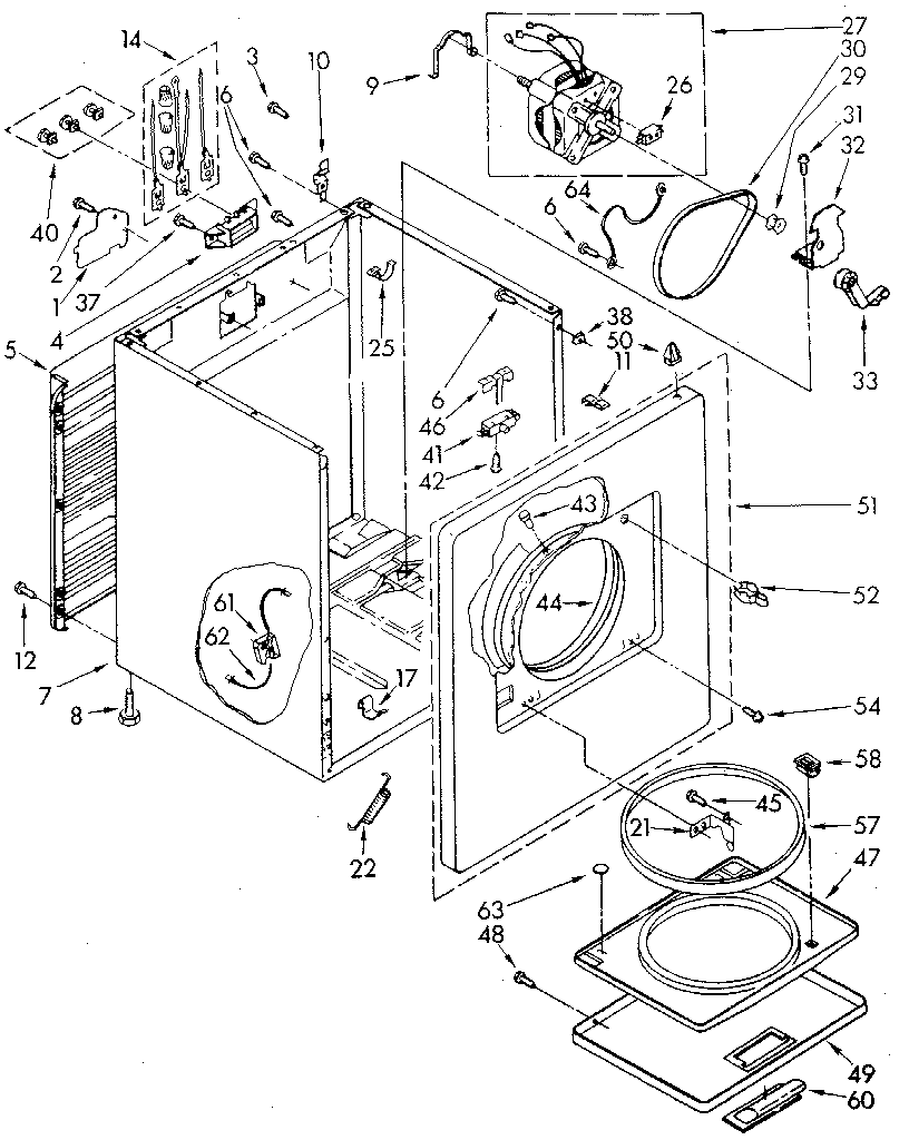 Kenmore 11086860800 cabinet diagram