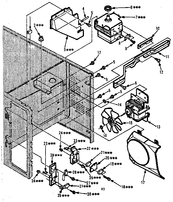 Kenmore 5648878430 switches and microwave parts diagram