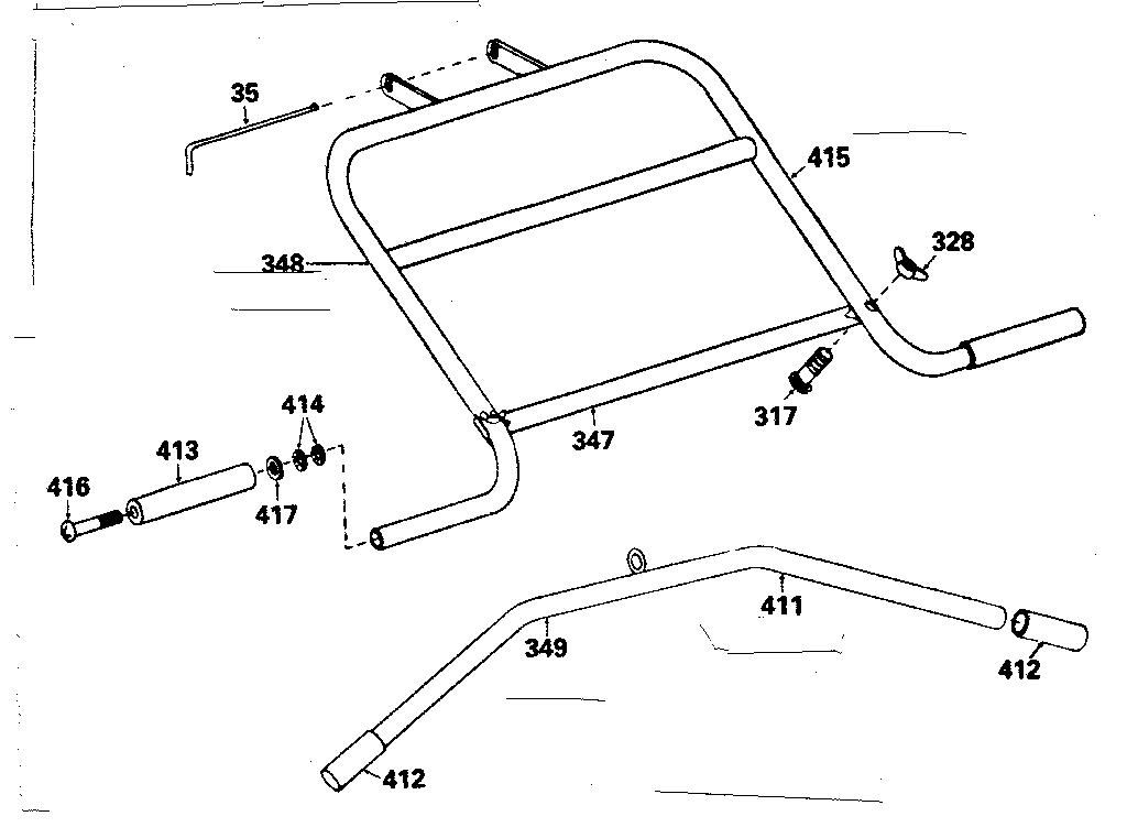 Lifestyler 156381 handlebar assembly & lat bar diagram